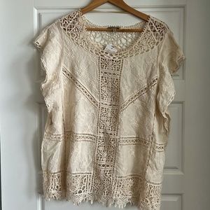 Democracy Lace Crochet Blouse 1X